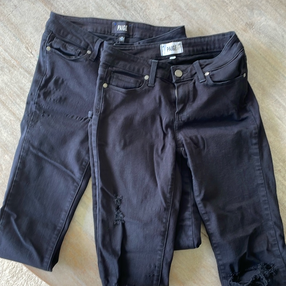 Paige Denim Verdugo Black Jean set. Size 26.